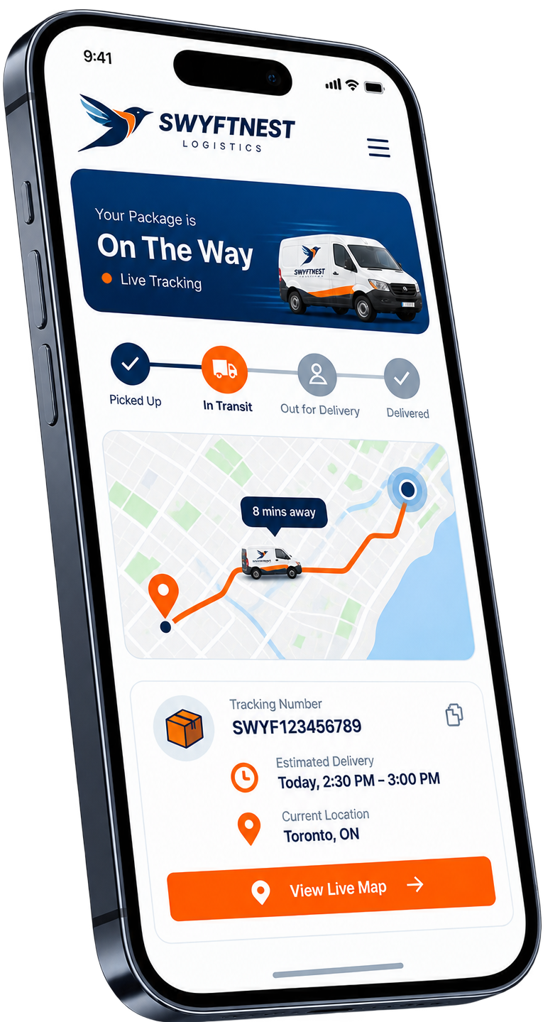 SwyftNest delivery visibility interface